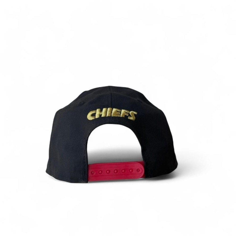 New Era 9FIFTY Kansas City Chiefs Snapback Hat Black Gold Wool NFL Cap Mens - Picture 2 of 5